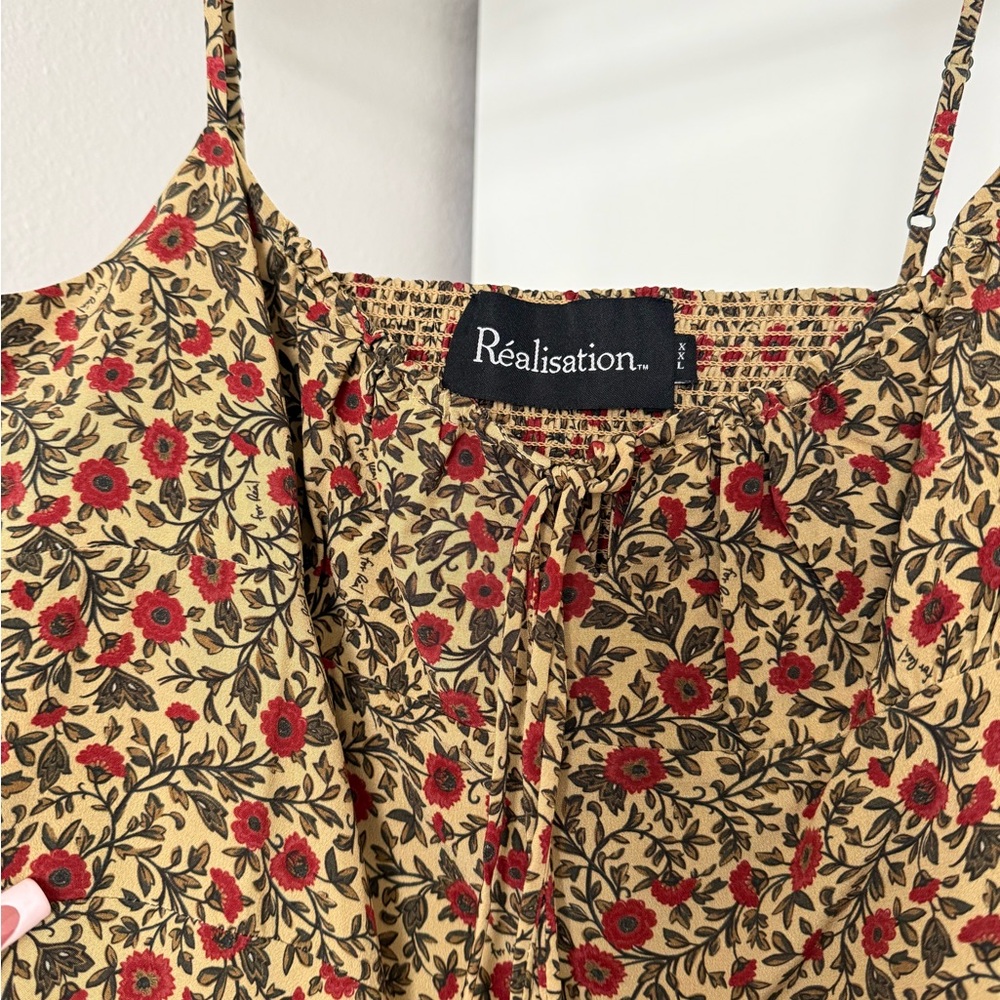 Realisation Par Floral Midi Dress - Red and Green - Picture 5 of 6